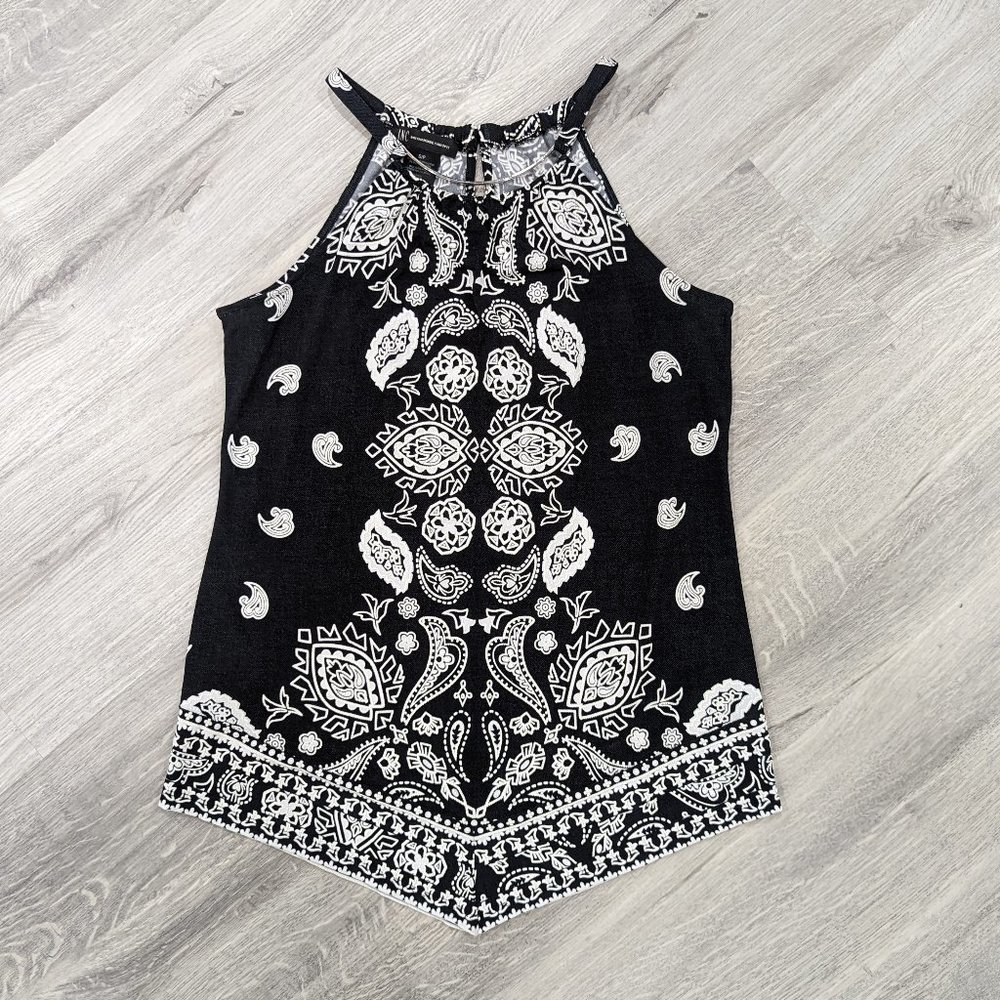 Bandanna Pattern Halter top with Metal Collar Detail